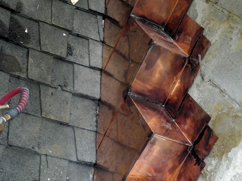 Custom copper chimney in Bedminster, NJ